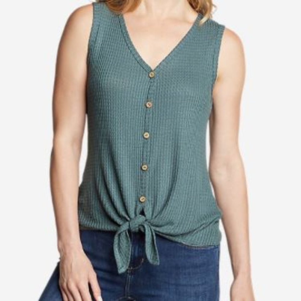 2/$24 Eddie Bauer Thermal Tie Front Tank Top